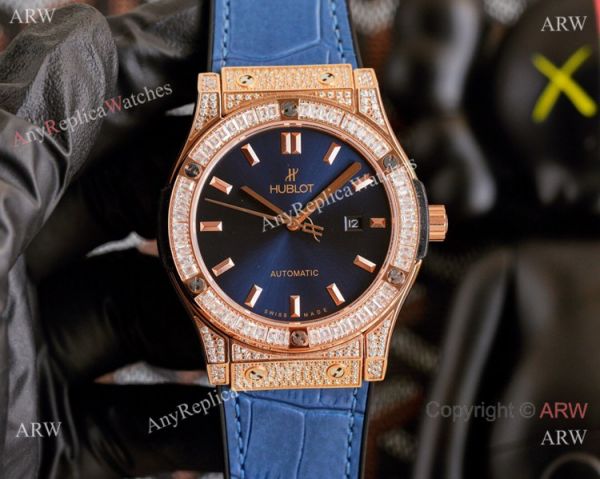 Clone Hublot Iced Out Classic Fusion Watches Rose Gold Automatic Clone Hublot Iced Out Classic Fusion Watches Rose Gold Automatic