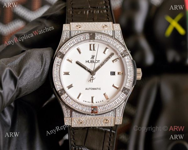Clone Hublot Iced Out Classic Fusion Watches Grey Dial Automatic Clone Hublot Iced Out Classic Fusion Watches Grey Dial Automatic