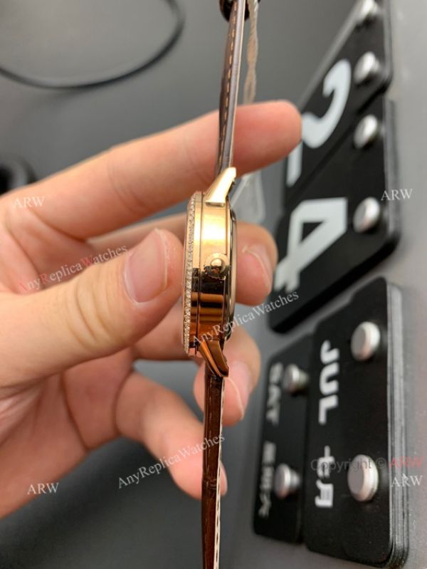 ZF Factory Replica Jaeger Lecoultre Rendez-Vous Rose Gold Watch White Face Brown Leather Strap ZF Factory Replica Jaeger Lecoultre Rendez-Vous Rose Gold Watch White Face Brown Leather Strap