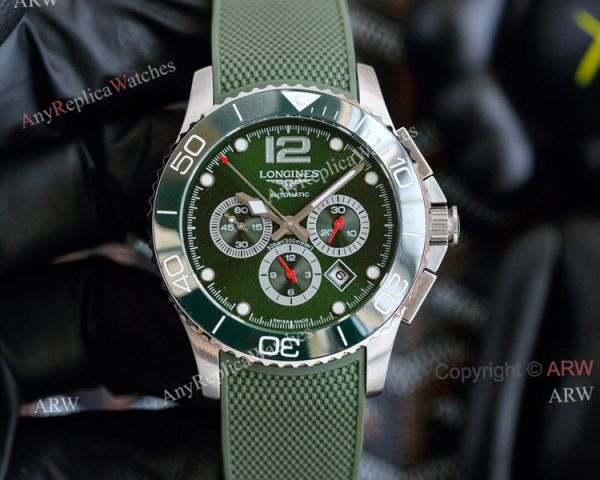 Longines Hydroconquest Automatic 41mm Replica Watches Black Face Black Rubber Band Longines Hydroconquest Automatic 41mm Replica Watches Black Face Black Rubber Band