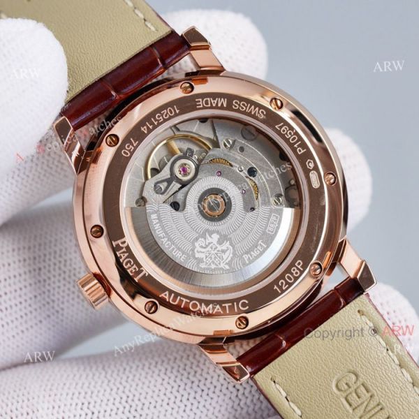 Swiss Grade Piaget Altiplano Black Face Brown Leather Strap Asia Swiss ETA2824 Clone Watch Swiss Grade Piaget Altiplano Black Face Brown Leather Strap Asia Swiss ETA2824 Clone Watch