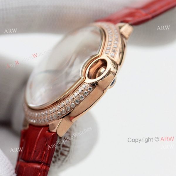 Swiss Quality Replica Cartier Ballon Bleu 36mm Rose Gold Diamond Bezel White Mop Dial Automatic Watch Swiss Quality Replica Cartier Ballon Bleu 36mm Rose Gold Diamond Bezel White Mop Dial Automatic Watch