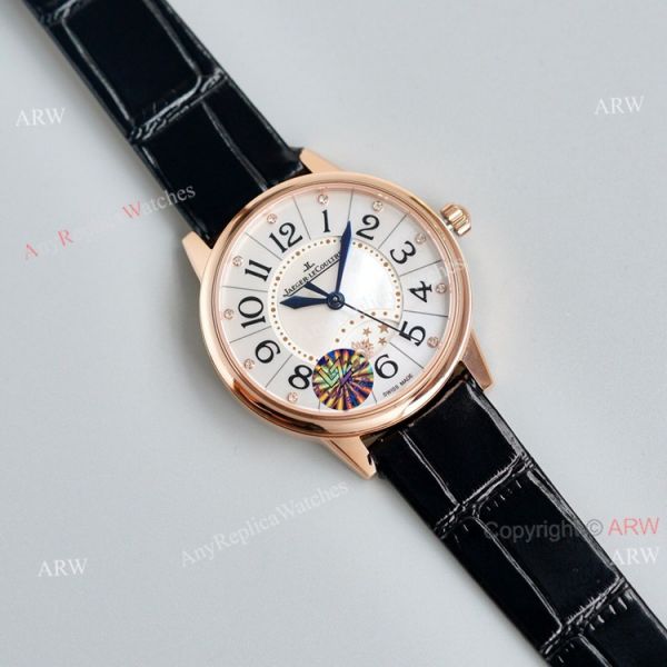Swiss Replica Jaeger Lecoultre rendez-Vous Classic Night Day Ladies Watch Black Leather Strap Swiss Replica Jaeger Lecoultre rendez-Vous Classic Night Day Ladies Watch Black Leather Strap
