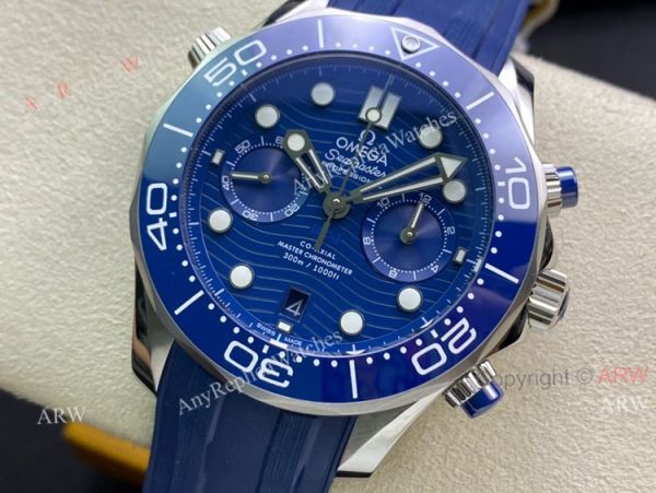 OMF Omega Seamaster Diver 300m Rubber Strap Blue Dial Swiss Replica Watches 44mm OMF Omega Seamaster Diver 300m Rubber Strap Blue Dial Swiss Replica Watches 44mm