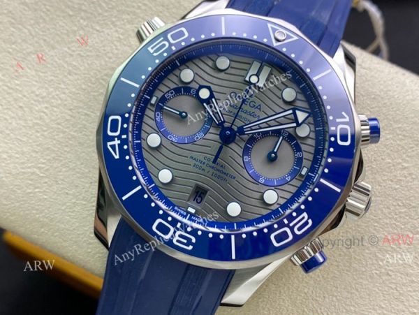 New OM Factory Omega Seamaster Diver 300m Grey Dial Blue Rubber Strap Replica Watch For Men New OM Factory Omega Seamaster Diver 300m Grey Dial Blue Rubber Strap Replica Watch For Men