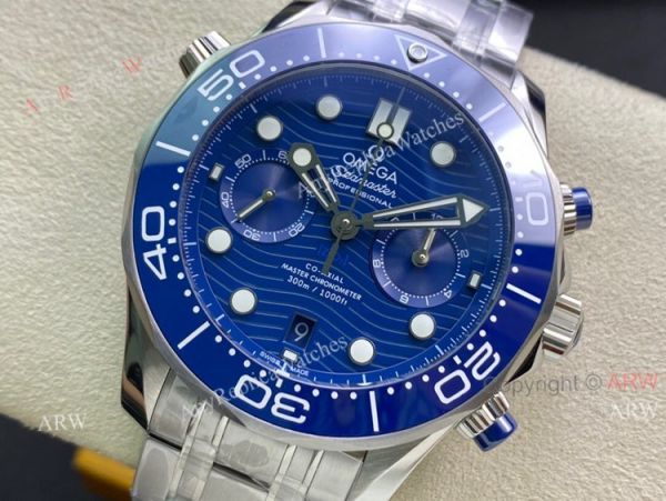 New OM Factory Copy Omega Seamaster 300 Diver Blue Waves Face With Ss Bracelet 44mm New OM Factory Copy Omega Seamaster 300 Diver Blue Waves Face With Ss Bracelet 44mm