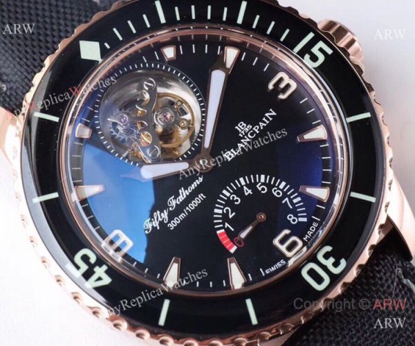 JB Factory 1:1 Blancpain Real Tourbillon Fifty Fathoms 45mm Watch Rose Gold Case JB Factory 1:1 Blancpain Real Tourbillon Fifty Fathoms 45mm Watch Rose Gold Case