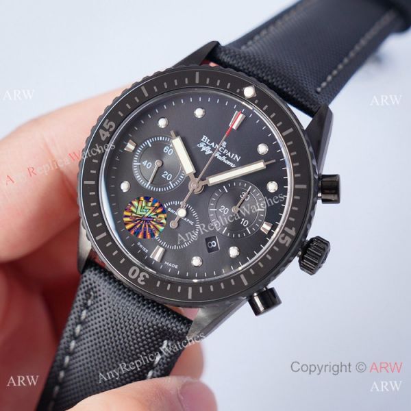 2021 Swiss Copy Blancpain Fifty Fathoms Bathyscaphe Chronographe Flyback Watch All Black 2021 Swiss Copy Blancpain Fifty Fathoms Bathyscaphe Chronographe Flyback Watch All Black