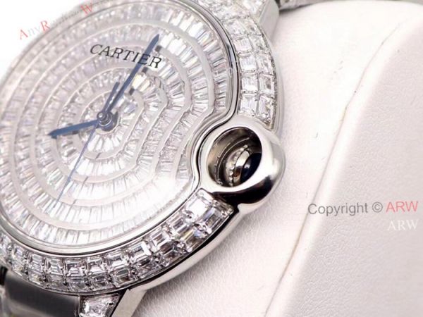Iced Out Cartier Ballon Bleu 42mm Watch Stainless Steel Replica Watch Iced Out Cartier Ballon Bleu 42mm Watch Stainless Steel Replica Watch