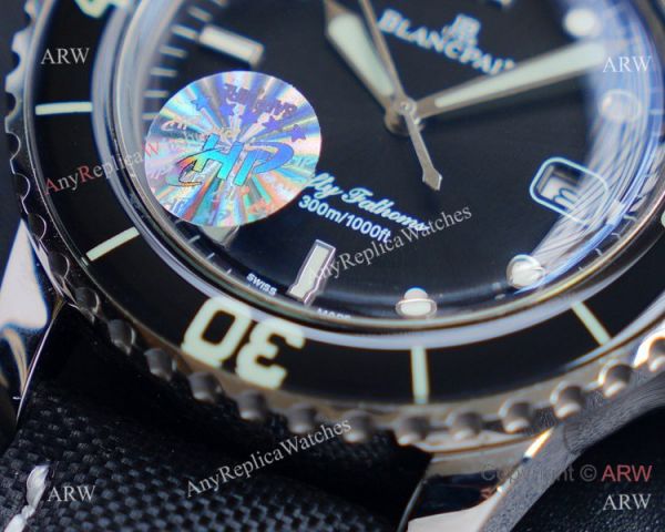 JH Blancpain Fifty Fathoms Swiss Watch Black Dial Black Bezel JH Blancpain Fifty Fathoms Swiss Watch Black Dial Black Bezel