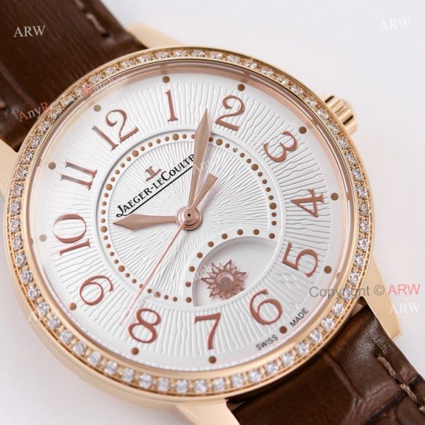 GF facytory 34mm Jaeger Lecoultre Rendez-Vous Rose Gold White Face Swiss Knockoff Watch GF facytory 34mm Jaeger Lecoultre Rendez-Vous Rose Gold White Face Swiss Knockoff Watch