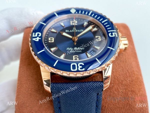 Best Copy Blancpain Fifty Fathoms Rose Gold Watch Citizen 8215 Movement Best Copy Blancpain Fifty Fathoms Rose Gold Watch Citizen 8215 Movement