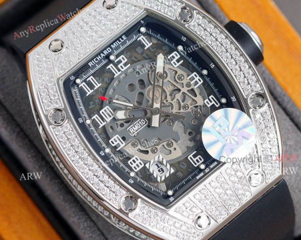 (RM Factory) Best Copy Richard Mille RM010 Diamond Watch With Skeleton Dial (RM Factory) Best Copy Richard Mille RM010 Diamond Watch With Skeleton Dial