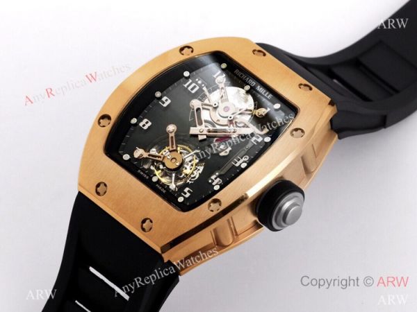 Super Clone Richard Mille RM001 Real Tourbillon Rose Gold Watch JB Factory Super Clone Richard Mille RM001 Real Tourbillon Rose Gold Watch JB Factory