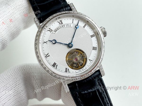 New Copy Breguet Classique Tourbillon Diamond Roman Dial Watch Women 32mm New Copy Breguet Classique Tourbillon Diamond Roman Dial Watch Women 32mm