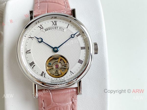 New Copy Breguet Classique Tourbillon Watch Pink Leather Strap Women 32mm New Copy Breguet Classique Tourbillon Watch Pink Leather Strap Women 32mm