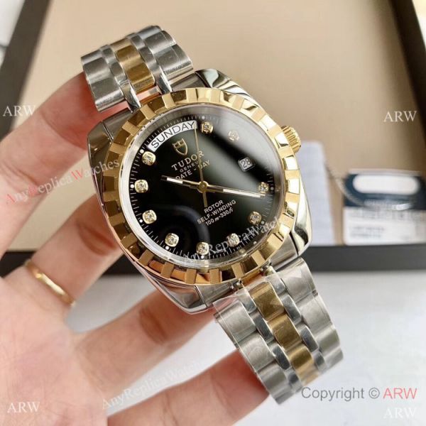 Copy TUDOR Glamour Date+Day Watch Two Tone Gold Watches Copy TUDOR Glamour Date+Day Watch Two Tone Gold Watches