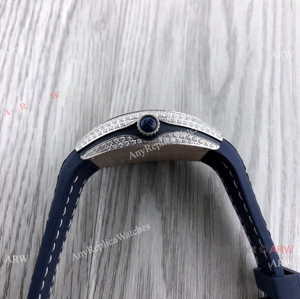 New Copy Franck Muller Vanguard Lady V32 Iced Out Blue Watch Swiss Quartz New Copy Franck Muller Vanguard Lady V32 Iced Out Blue Watch Swiss Quartz