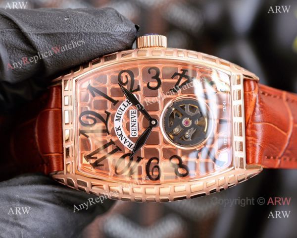 Copy Franck Muller Cintree Curvex Flying Tourbillon watch brown Leahter Strap Copy Franck Muller Cintree Curvex Flying Tourbillon watch brown Leahter Strap
