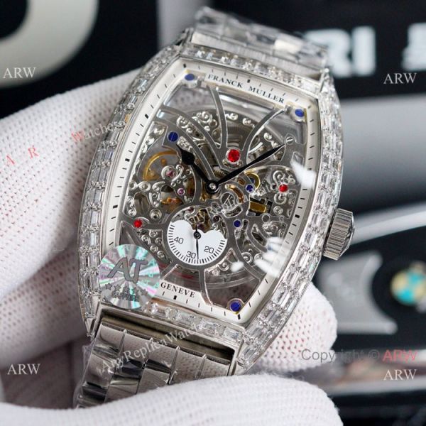 Copy Franck Muller Cintree Curvex Stainless Steel Skeleton Dial Watch 43mm Copy Franck Muller Cintree Curvex Stainless Steel Skeleton Dial Watch 43mm