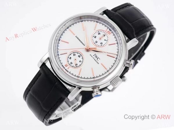 Swiss Replica IWC Portofino 7750 Chronograph 39mm Watch Rose Gold Markers Swiss Replica IWC Portofino 7750 Chronograph 39mm Watch Rose Gold Markers