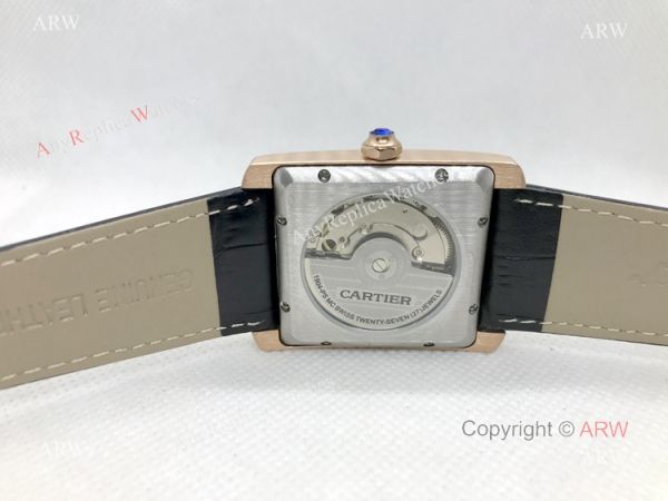 Clone Cartier Tank Automatic Rose Gold White Dial Watch Men Clone Cartier Tank Automatic Rose Gold White Dial Watch Men