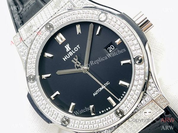HB Factory V3 Hublot Classic Fusion Swiss Hub1213 Watch Iced Out Black Dial Super Clone HB Factory V3 Hublot Classic Fusion Swiss Hub1213 Watch Iced Out Black Dial Super Clone