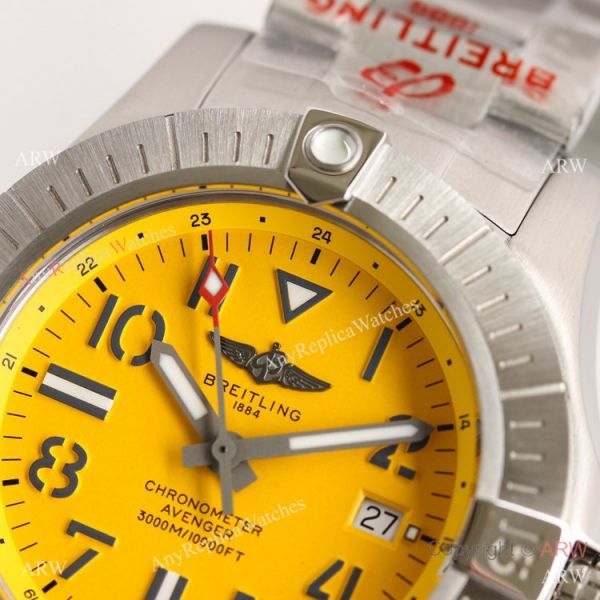 (GF) Swiss Breitling Avenger Automatic 45 Seawolf Men Watch Yellow Dial Asia2824 Movement (GF) Swiss Breitling Avenger Automatic 45 Seawolf Men Watch Yellow Dial Asia2824 Movement