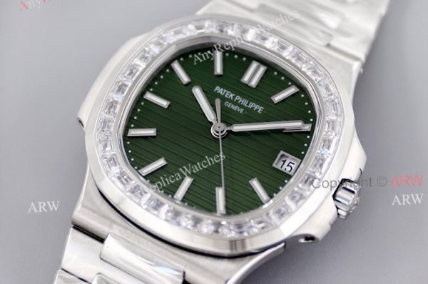 3k Factory Patek Philippe Nautilus 5711 Green Face Diamond Bezel Super Clone Watch 40mm 3k Factory Patek Philippe Nautilus 5711 Green Face Diamond Bezel Super Clone Watch 40mm