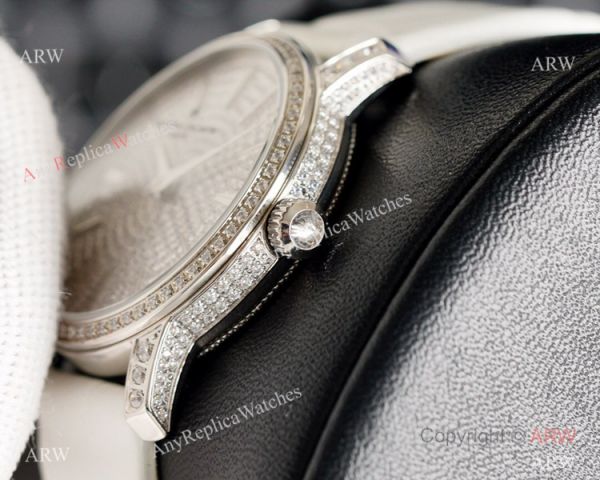 NEW! Swiss Grade Copy Vacheron Constantin Traditionnelle Ultra-Thin 33mm Watch Iced Out Silver NEW! Swiss Grade Copy Vacheron Constantin Traditionnelle Ultra-Thin 33mm Watch Iced Out Silver