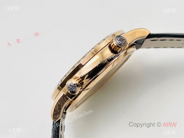 PFF Factory V4 Patek Philippe Sky Moon Celestial Watch Rose Gold Diamond Bezel PFF Factory V4 Patek Philippe Sky Moon Celestial Watch Rose Gold Diamond Bezel