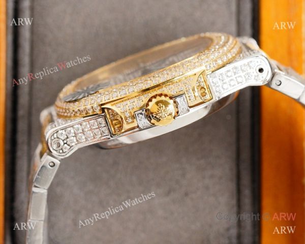 AAA Grade Copy Patek Philippe Nautilus Swiss 9015 Watch 40mm Gold Diamond Dial 2-Tone AAA Grade Copy Patek Philippe Nautilus Swiss 9015 Watch 40mm Gold Diamond Dial 2-Tone