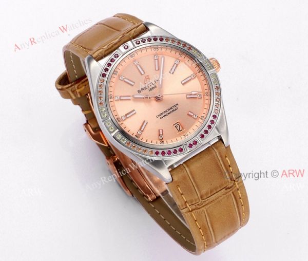 New Breitling Chronomat Rose Gold Watch With Diamonds High Quality Replica New Breitling Chronomat Rose Gold Watch With Diamonds High Quality Replica