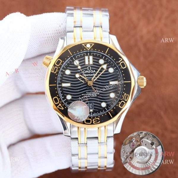 Swiss Quality Omega Seamaster 300m 42mm Two Tone Rose Gold Blue Watch Citizen Movement Swiss Quality Omega Seamaster 300m 42mm Two Tone Rose Gold Blue Watch Citizen Movement