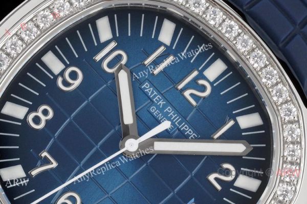 Swiss Quality Replica Patek Philippe Aquanaut 8215 Watch Diamond Bezel Blue Rubber Strap Swiss Quality Replica Patek Philippe Aquanaut 8215 Watch Diamond Bezel Blue Rubber Strap