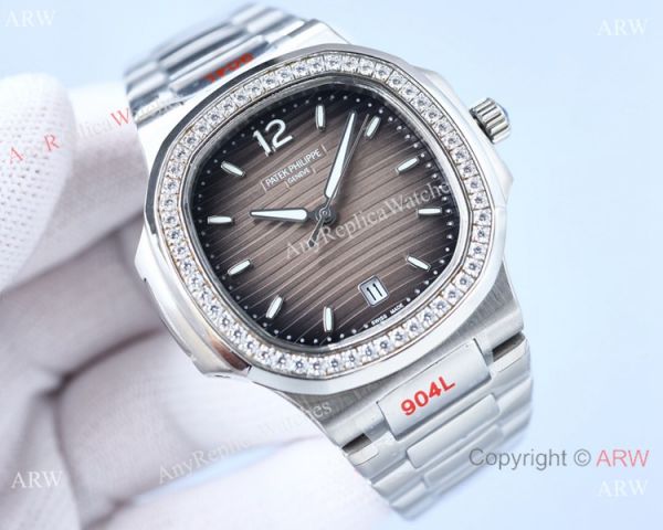 Swiss Quality Patek Philippe Nautilus 8215 Automatic Watch Diamond Bezel White Dial Swiss Quality Patek Philippe Nautilus 8215 Automatic Watch Diamond Bezel White Dial