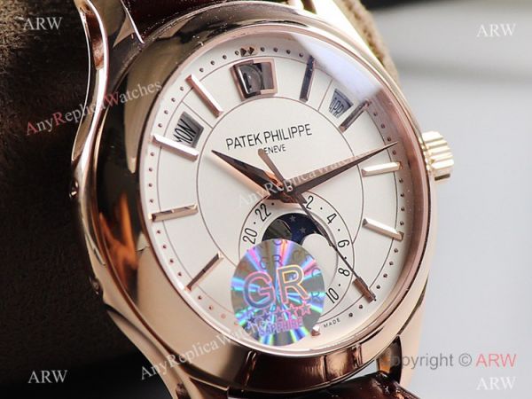 GR factory Patek Philippe Complications Moon phase 5205g Watch GRF V2 Version Rose Gold White GR factory Patek Philippe Complications Moon phase 5205g Watch GRF V2 Version Rose Gold White