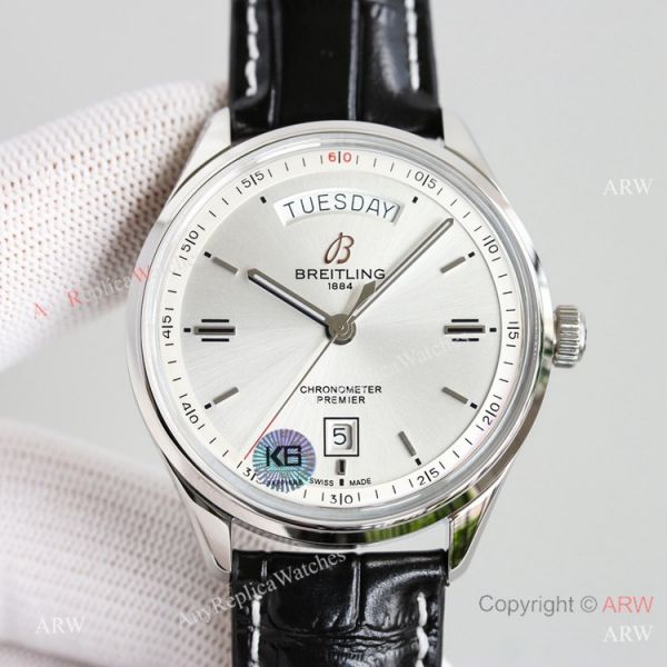 Swiss Copy Breitling Premier DayDate Automatic Watch Black Leather Strap 40mm Swiss Copy Breitling Premier DayDate Automatic Watch Black Leather Strap 40mm