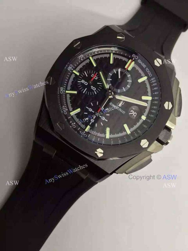 Fake Audemars Piguet Watch Swiss 3126 Black The carbon fiber Black Rubber Fake Audemars Piguet Watch Swiss 3126 Black The carbon fiber Black Rubber
