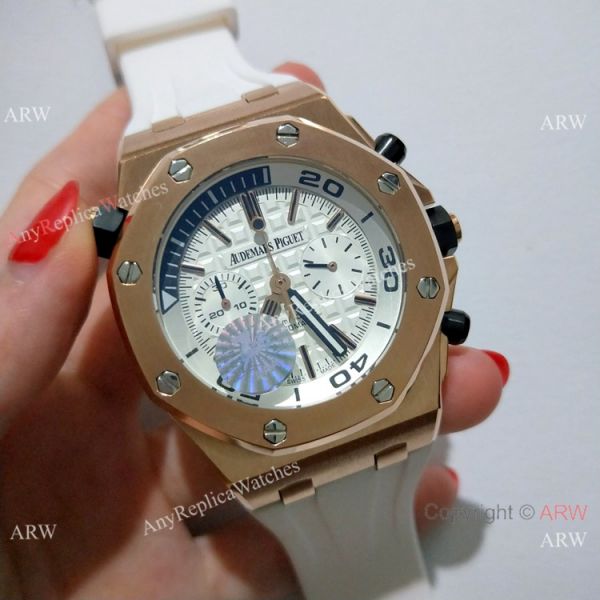 New CopyRoyal Oak Offshore Diver Chronograph 42mm Watch Rose Gold White Dial New CopyRoyal Oak Offshore Diver Chronograph 42mm Watch Rose Gold White Dial