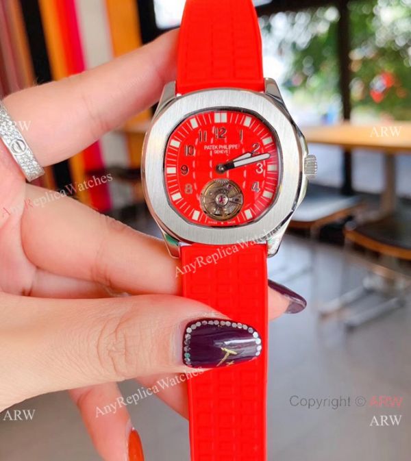 Copy Patek Philippe Tourbillon Black Rubber Strap Watches Women Size Copy Patek Philippe Tourbillon Black Rubber Strap Watches Women Size