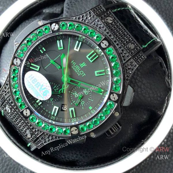 Swiss 7750 Hublot Big Bang Ice Bang Replica Watch Green Diamond Bezel Swiss 7750 Hublot Big Bang Ice Bang Replica Watch Green Diamond Bezel
