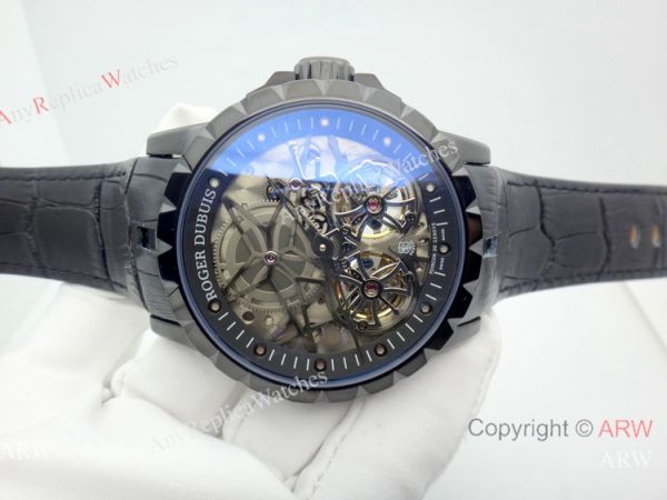 Roger Dubuis Excalibur Double Tourbillon Replica Watch All Black Roger Dubuis Excalibur Double Tourbillon Replica Watch All Black