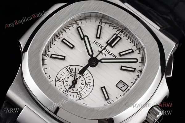 Swiss Replica 5980 Patek Philippe Nautilus 5980 Leather Watch With White Dial Swiss Replica 5980 Patek Philippe Nautilus 5980 Leather Watch With White Dial