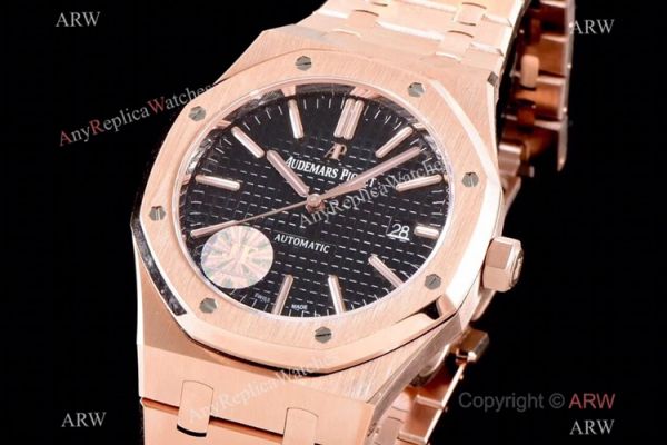 Grade 1A Copy Audemars Piguet Royal Oak JF v5 Cal.3120 Rose Gold Black Dial Watch 41mm Grade 1A Copy Audemars Piguet Royal Oak JF v5 Cal.3120 Rose Gold Black Dial Watch 41mm