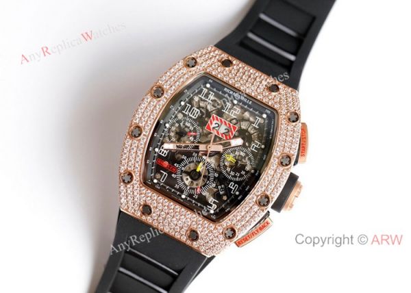 RM 011-FM Felipe Massa Rose Gold Diamond Richard Mille Knockoff Watches Asia 7750 RM 011-FM Felipe Massa Rose Gold Diamond Richard Mille Knockoff Watches Asia 7750