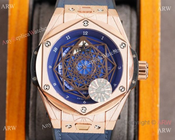 Z Factory Swiss Quality Hublot Big Bang Sang Bleu Blue Rose Gold Watch 45mm Z Factory Swiss Quality Hublot Big Bang Sang Bleu Blue Rose Gold Watch 45mm
