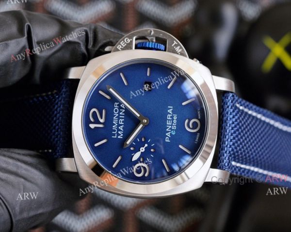 New Panerai Luminor Marina esteel Blue Dial 40mm Watch With Blue Leather Strap High Copy New Panerai Luminor Marina esteel Blue Dial 40mm Watch With Blue Leather Strap High Copy