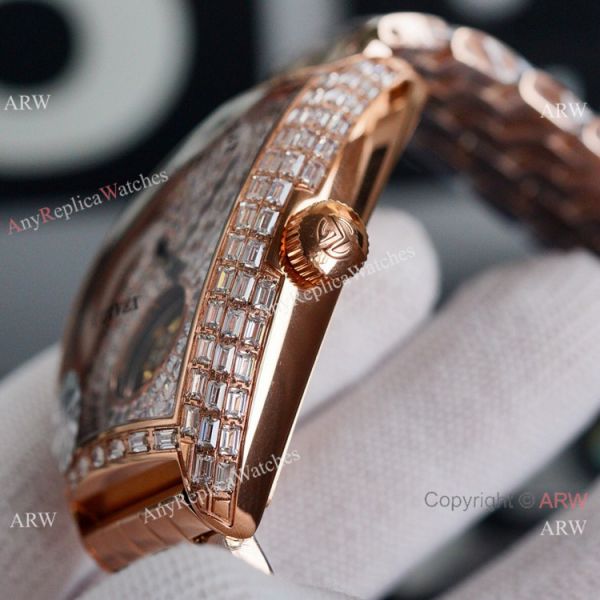 Clone Franck Muller Cintree Curvex Flying Tourbillon Watch 43mm Iced Out Rose Gold Clone Franck Muller Cintree Curvex Flying Tourbillon Watch 43mm Iced Out Rose Gold