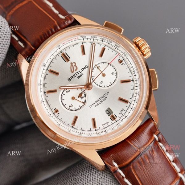 Copy Breitling Premier B01 Rose Gold Case Brown Leather Strap 42MM Men Watch Copy Breitling Premier B01 Rose Gold Case Brown Leather Strap 42MM Men Watch
